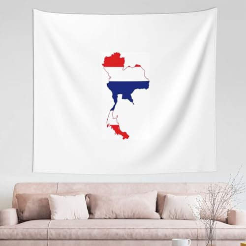 CAMUO Wandteppich mit Thailand-Flagge, Boho-Wanddekoration, Wandteppich für Wohnzimmer, Wohnzimmer-Dekor, ästhetisch