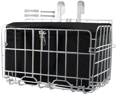 Cesta para Bicicleta Trasera - Soporte para Almacenamiento de Bicicletas, portabicicletas para Mochilas Escolares | Cesta de Almacenamiento Frontal para Caja de Ciclismo, Caja de Metal Ajustable para