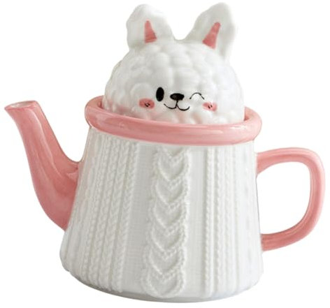 VICASKY Keramik Kaffeekanne Hase - Niedliche Porzellan Im Cartoon-Stil Für Tee Kaffee Und Milch Ideal Für Gemütliche Teestunden Und Als Einzigartiges Teegeschirr