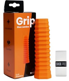 shoxpadel Empuñadura de Padel Premium con Overgrip – Mango Pala Padel + Cinta Ultra Suave, Antideslizante, Resistente al Sudor y amortiguadora para máxima Comodidad y Control.