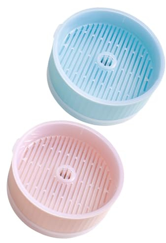 BESTonZON 2pcs Hydroponic Cat Grass Box Soilless Planting Container for Indoor Cats Convenient Catnip Planter with Capacity Chassis Easy to Use Clean Household Plant Pot Blue Pink