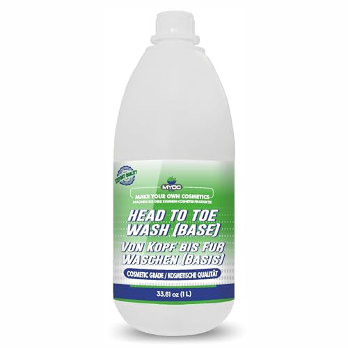 MYOC Head to Toe Wash Base | Cosmetic Grade Sulphate-Free Base for DIY Body Wash, Shampoo & Cleanser Formulations | Ready-to-Use Concentrate – 1 Litre (33.81 fl oz)