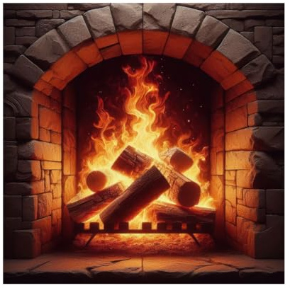 Winhappyhome Fireplace Pattern Wall Art Sticker Kitchen Canteen Creative Decoration Decal Sticker L(50 * 50cm)