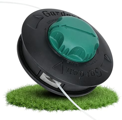 SUNMON Cabezal de Corte para Desbrozadora M10 x 1,25 LG con Carrete Universal 2 m x 3 mm, Cabezal Automático Tap & Go para Cortadora de Desbrozadora y Cortacéspedes