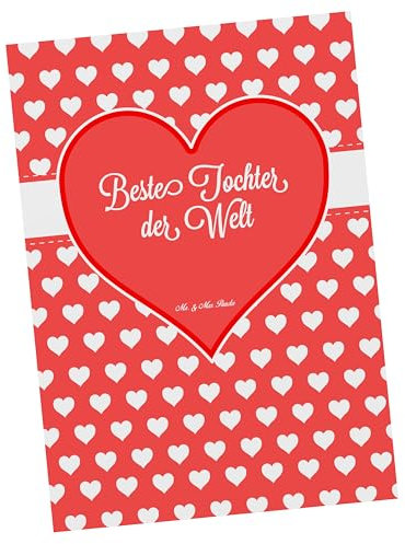 Mr. & Mrs. Panda Postkarte Tochter - Geschenk, Geburt, Einladung, Einladungskarte, Herz Liebe Verliebt Dankeschön Geburtstag Bester Beste Bedanken,