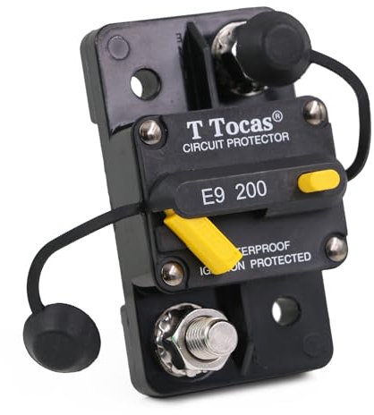 T Tocas 200 Amp 12V- 48V DC Disjoncteur de voiture commutable réinitialisation manuelle pour Le bateau Moteur à tambour Marin RV Caravan Pièces du système solaire 200A