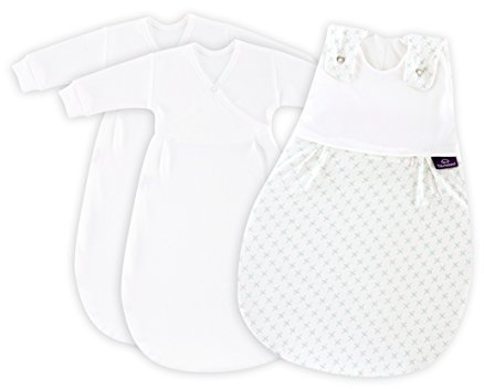 Träumeland S0101753 Babyschlafsack LIEBMICH 3 teilig Set Kreuzchen mint, Größe 56/62, mehrfarbig