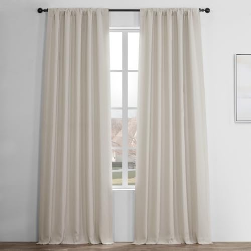 HPD Half Price Drapes Faux Linen Textured Room Darkening Curtains for Bedroom 84 Inches Long (1 Panel), 50W X 84L Curtains for Living Room Home Decor, Birch