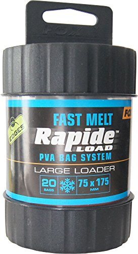 Fox Edges Rapide System Fast melt - Befüller + PVA Beutel zum Karpfenangeln, Wasserlösliche Taschen zum Anfüttern von Karpfen, Größe/Packungsinhalt:75x175mm - 20 Stück