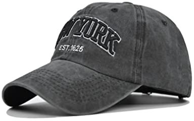 XibeiTrade Baseballkappe aus Baumwolle, Motiv: New York City, bestickt, für Golf und Sport, schwarz, MEDIUM