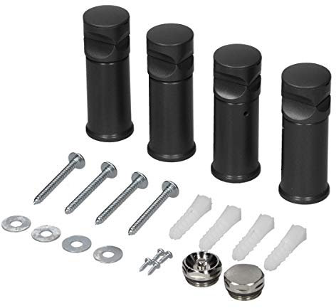 ECD Germany Supporto per radiatori da bagno- antracite - per modelli dritti e curvi - kit di montaggio set di montaggio supporto per radiatori scaldasalviette