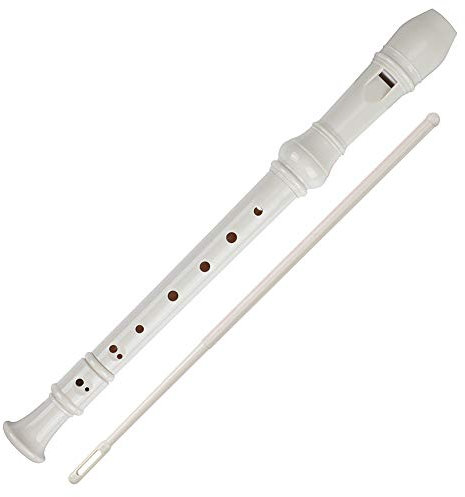 Sopran Recorder Flöte Flauta Blockflöte aus Kunststoff Griffweise Deutsche Musikalische Recorder 8 Löcher Set in C mit Tasche, Flötenwischer für Kinder Sopran Anfänger