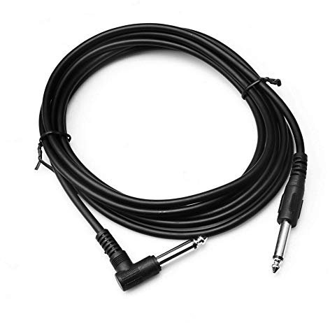 Alnicov Cable de guitarra de 1/4 pulgadas para amplificador de instrumentos de guitarra de 10 pies para guitarra eléctrica, bajo, mandolina eléctrica, individual (negro+ángulo recto)