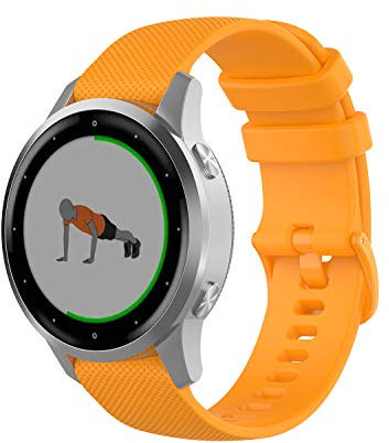 Wownadu Bracelet Quick Release 18mm Compatible pour Garmin Vivoactive 4S/ Vivomove 3S/ Venu 3S/ Venu 2S, Forerunner 255S/ 255S Music/ 265S Bracelets Jaune Remplacement Silicone Sport Bands Strap