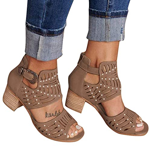 Onsoyours Scarpe Moda Sandali Espadrilla Cinturino alla Caviglia Zeppe Boemia Donna Corda con Paglia Intrecciato Tacco Zeppa B Marrone 39 EU