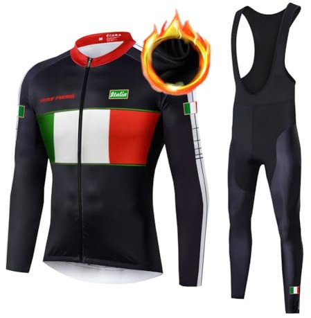 UGLY FROG Winter Fleece Warme Fahrradbekleidung für Herren, Langarm-Trikot + lange Hose, 20D-Gelkissen, modisches Komplett-Set, Sportbekleidung für Fahrrad, Jersey für Herren
