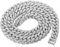 Halukakah Goldkette Herren Iced Out,Echt Weißgold Vergoldete 15mm Männer Choker Kette,Silber,Miami Kubanische Panzerkette,40cm,Geschenk für Mann