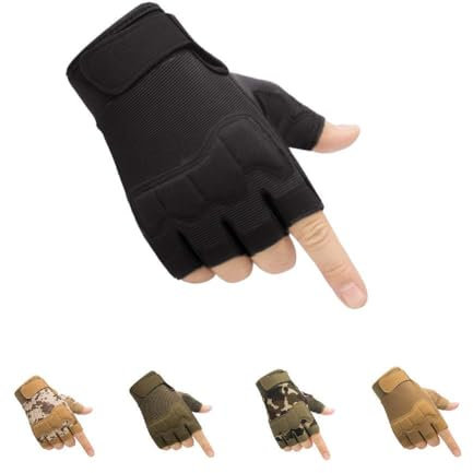 HYCOPROT Halbfinger Handschuhe Outdoor Motorrad Leichte Atmungsaktive Sporthandschuhe für Fahrrad Wandern Felsklettern