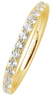 Xenox Damen 925 Sterling Silber Ring mit Zirkonia in goldfarben - XS7357G, Ringgröße (Durchmesser):54 (17.2 mm Ø)