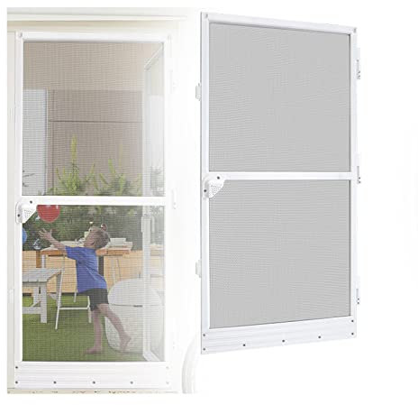 YRHome Insektenschutz Fliegengitter für Tür Fliegengittertür bis max. 95 x 210 cm mit Alurahmen Selbstbausatz mit Fiberglasgewebe Insect Screen