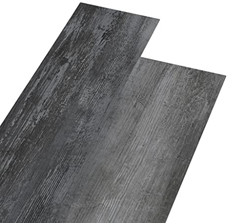 vidaXL PVC Laminat Dielen Vinylboden Vinyl Boden Planken Bodenbelag Fußboden Designboden Dielenboden 4,46m² 3mm Selbstklebend Glänzend Grau