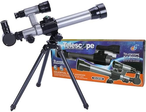 ALEENFOON Teleskop für Kinder, 20X-30X-40X Astronomisches Kinder Fernrohr Teleskop für Astronomie Anfänger Kinderteleskop Set mit Stativ Okulare Kompass und Sternfinderlinse Wissenschaft Spielzeug