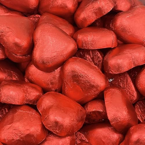 Cioccolatini Cuori Rossi Kg 1 Cioccolato al Latte Ripieni di Morbida Crema Gianduia - Senza Glutine (1 Kg)
