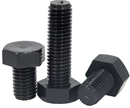 FEEIMOL Kunststoff Schrauben Nylon Sechskantschrauben Vollgewinde Maschinenschrauben Schwarz M10x15mm (10 Stück)