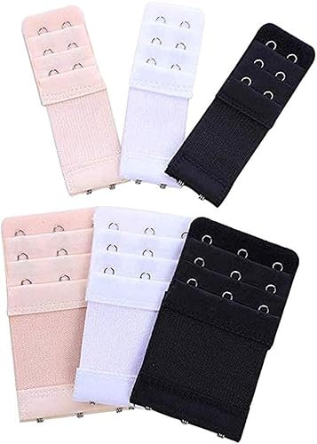 6 Pezzi Ganci Reggiseno Estensione, Witbicg Allunga Reggiseno, Prolunghe Per Reggiseno Gancetti Ganci Reggiseno Allungatore Reggiseno Elastico Soft Comfort (3 File x 3 Ganci,3 File x 2 Ganci,3 Colori)