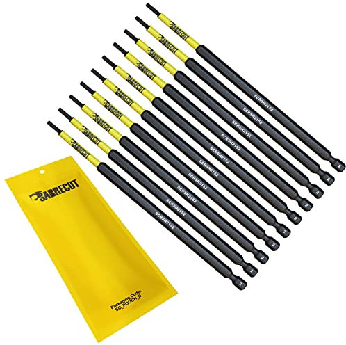10 x SabreCut SCRH2152_10 152mm H2 Hex Magnetic Impact Screwdriver Driver Bits Set Single Ended Heavy Duty