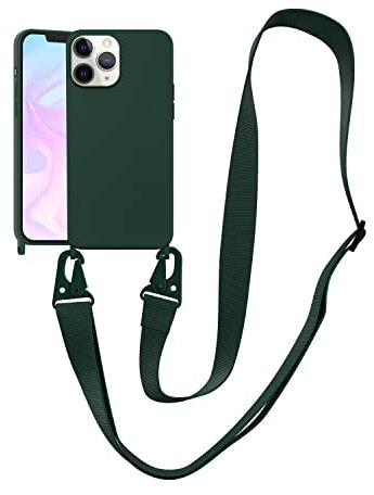 VooDirop Compatible with iPhone 11 Pro Case with Lanyard Crossbody iPhone Case with Strap Adjustable Shockproof Drop Protection Silicone Phone Cover for iPhone 11 Pro 5.8’’ Midnight Green