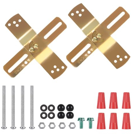 Teemyaa - Fixture Mounting Brackets, 180 Adjustable Mounting Plates, Universal Cross Bar Set with Screw and Nuts for Wall, Close to Ceiling, Chandelier, Pendant of 2