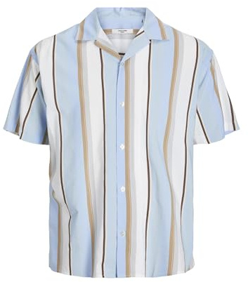 JACK & JONES Herren Jprblapalma Resort Shirt S/S Sn Freizeithemd 12252948,Palace Blue,L