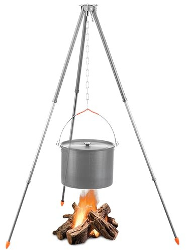Naturehike Campingstativ, Camping-Kochstativ mit Verstellbarer Kette zum Aufhängen, robuste Stative mit Aufbewahrungstasche, Kochgrillsystem für Outdoor-Camping, Lagerfeuer, Kochen, 127,7 cm