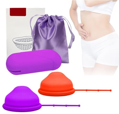 IXYHKB Menstrual Cups, Soft Period Cups with Storage Bag, Menstrual Cups Period Kit of Small Menstrual Cup and Large Menstrual Cup, Silicone Period Cup, Reusable Menstrual Disc Tampon Pad Alternative