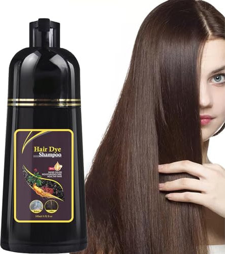 Champú Natural para el cabello Marrón, Champú Para Teñir El Cabello, Champú 3 En 1 Para Teñir El Cabello, Champú para Teñir el Cabello Gris, Champú de Blanco a Negro para Hombres y Mujeres
