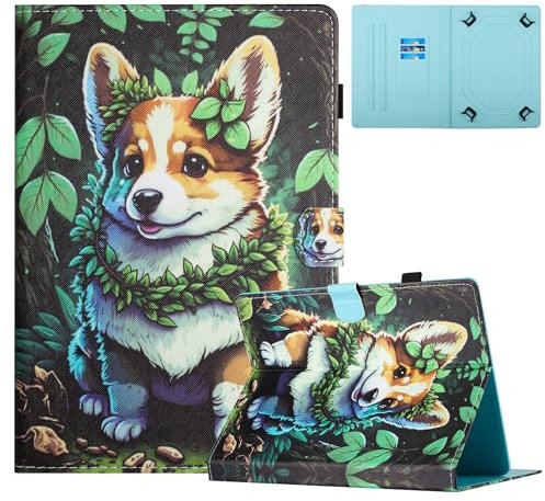 TEDTIKJT Funda Universal para Tableta de 10 Pulgadas Carcasa Cuero Flip Protectora Cover Case Universal 10 Tablet Cover con Stand Función, Koki