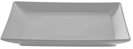 METRO Professional Platos llanos de cerámica de gres, 26 x 26 cm, cuadrados, juego de 6 unidades, aptos para microondas y lavavajillas, apilables (Gris)