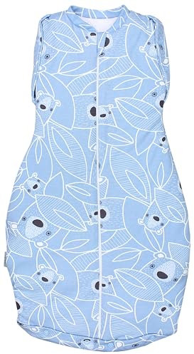 TupTam Baby Pucksack OEKO- TEX zertifizierte Materialien Swaddle Bag Wattiert Babyschlafsack 2.5 TOG unisex, Farbe: Wattiert 2.5 TOG/Bärchen Blau, Größe: 0-3 Monate