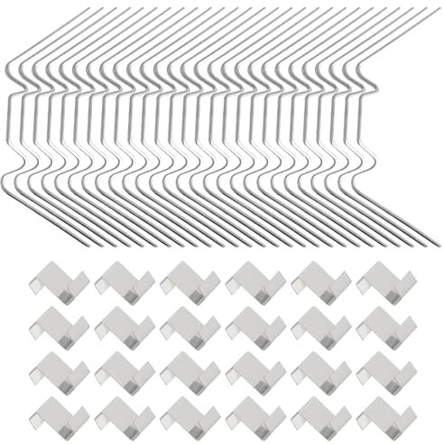 200P Greenhouse Glass Clips,Greenhouse Glazing Clips for Glass,Greenhouse Glass Clips Stainless Steel Fixing Clips Greenhouse Window Clips - 100 W Clips for Greenhouse Glass and 100 Greenhouse Z Clips