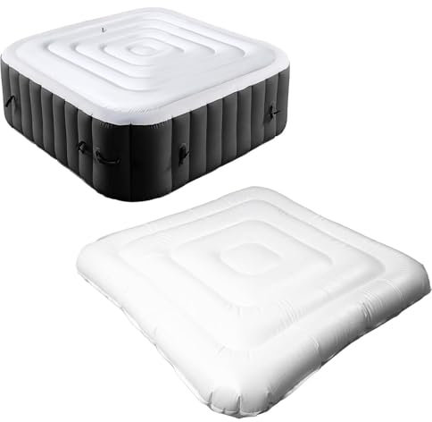 Aufblasbare Whirlpool-Abdeckung Abdeckungsabdeckung Energieeinsparungs Quadratische Whirlpools-Gehäuse mit Inflations- und Deflationsventil Winddicht regendichtem isolierter Whirlpools-Deckel(Größe:13