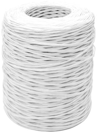 XNJIHWA 200m/656ft Floral Wire, White, Iron, Paper Fibers, 2mm Gauge, For Floral Arts, Household Use