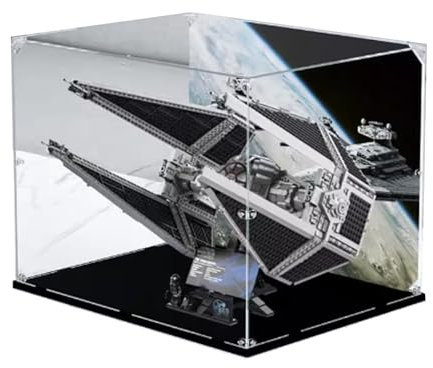 CHIFENMS Transparente Acryl-Vitrine für Lego 75382 Interceptor, Displaybox, Baustein-Sammlerstücke, staubdicht, Vitrine, Aufbewahrungsbox, Ständer (nur Hülle)