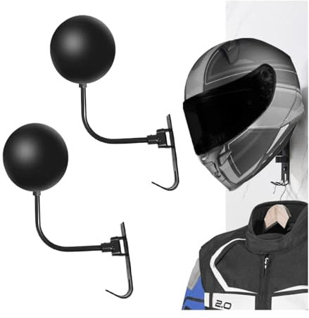 Adunsiaoto 2 Pezzi Moto Porta Casco-Parete, Porta Casco Parete Appendi Casco Moto, Portacasco Da Parete Moto, Supporto Parete Casco Gancio Giacca, Accessori Porta Motos Espositore Cascos Gancio