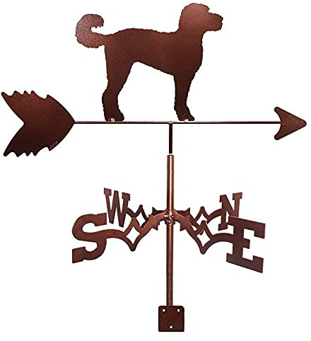Wetterfahne aus Metall, Wetterfahne aus Edelstahl mit Halterung für das Dach, Windfahne, Dekoration für den Außenbereich, Bauernhof, Hof, Garten, Pavillon, Windrichtungsanzeiger, Messwerkzeug (Hund)