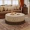 100 cm Rund Pouf Hocker Ottoman Couchtisch für Wohnzimmer, Groß Samt Fußhocker Gepolstert für Schlafzimmer Und Garderobe, Modern Polsterhocker mit Quaste (Gelb)