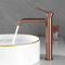 PHASAT Robinet de Lavabo pour Salle de Bain Mitigeur Monocommande Lavabo en Acier inoxydable Robinet Salle Bain Haut Robinet pour Vasque à Poser, Or rose PTMP26R