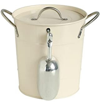 Double Layer Ice Bucket with Cover Outdoor Galvanized Iron Wine Bucket for Bar Banquet and Parties