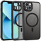 ZYIMOU Cover per iPhone 13 Compatibile con MagSafe, Magnetica Custodia Traslucida Opaca Posteriore Antiurto Antigraffio Retro Protettiva Case, Nero