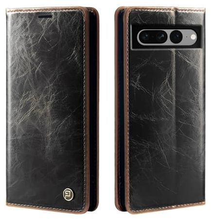 phase9 Handyhülle für Google Pixel 7 Pro Klapphülle Magnetverschluss RFID-Schutz Kartenfächer Geldfach Standfunktion Vintage Schutzhülle Braun
